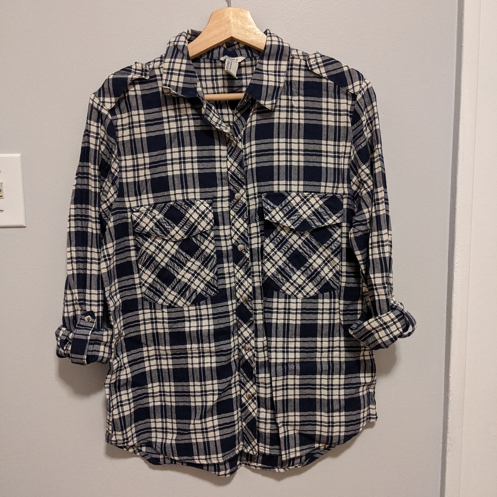 Blue Plaid Button Down Shirt